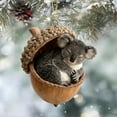 thumbnail image 4 of Viral Forest Animal Acorn Christmas Ornaments - Hand-Painted Resin/Felt Decor, Cute Hanging Pendants with Elastic Loop for Christmas Tree, Wreath & Home Holiday Festive Displays, 3.94in, F, 4 of 9