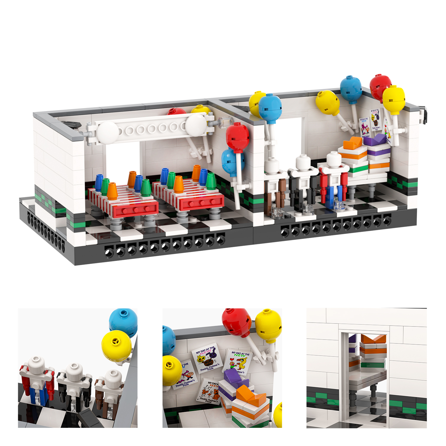 MOOXI FNAF Right Room Building Set,Creative Cute Building Blocks Children Kits,Halloween for Kids(609pcs)