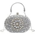 thumbnail image 1 of Monedero de mano Suhatjia Rhinestone Pearl Silver para mujer, 1 of 7