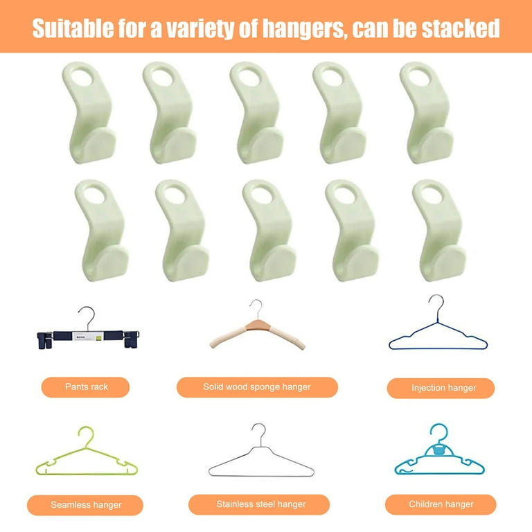 10pcs Clothes Hanger Connector Hooks Cascading Hangers Space