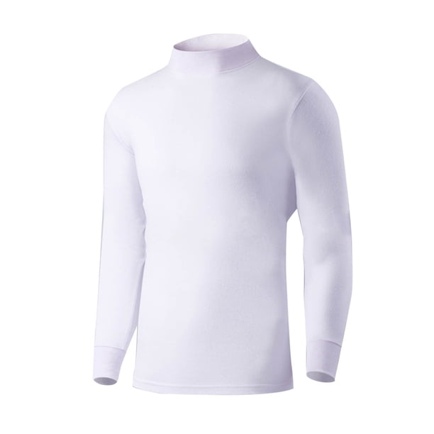 Ropa interior térmica para hombre, informal, lisa, gruesa, de cuello medio y manga larga, para mantener el calor, de algodón, para hombre.