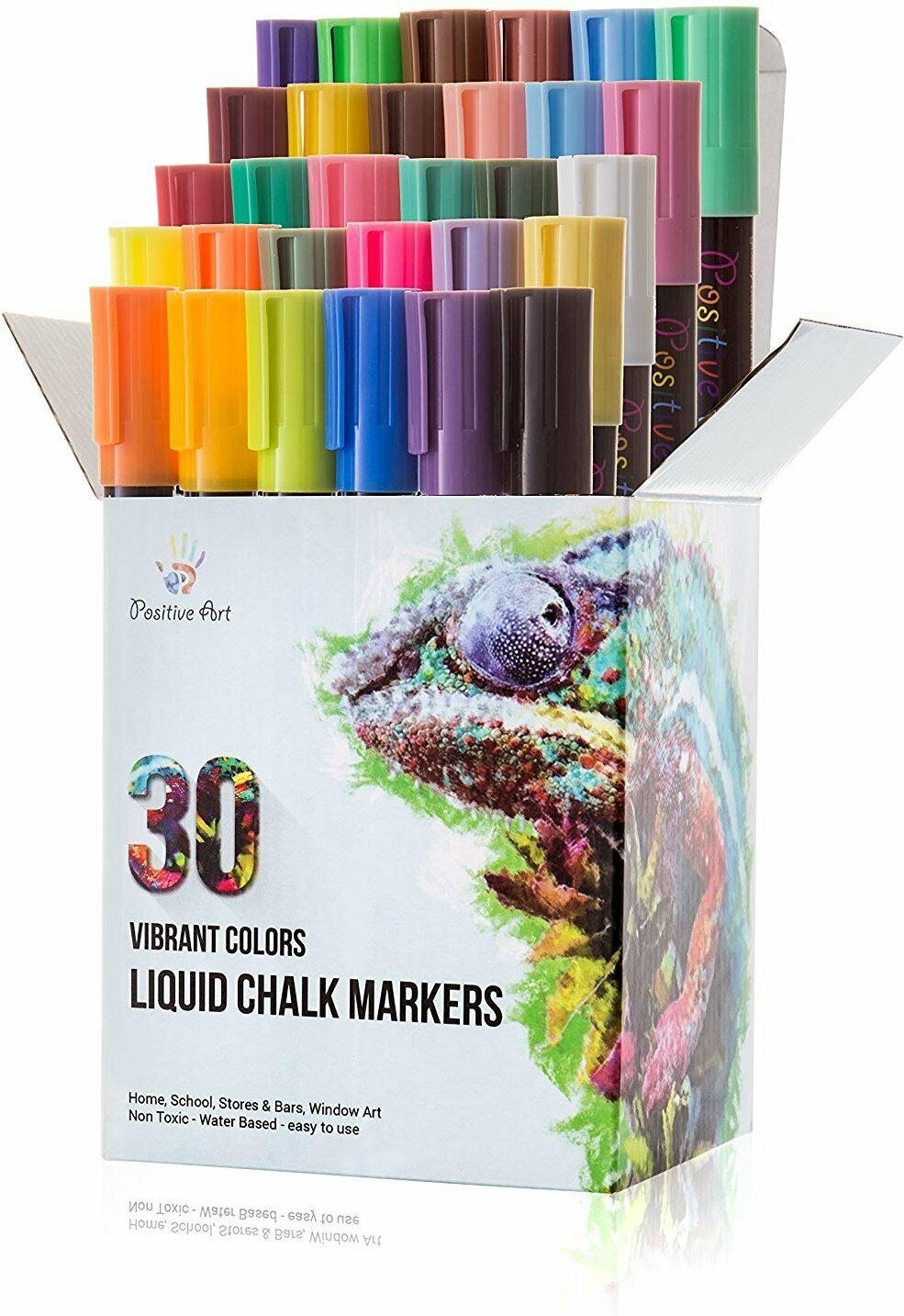 Liquid Chalk Markers 30 Colors By Positive Art Bright Colors (Chalk