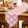 thumbnail image 2 of White Pink Daisy Table Runner Linen Burlap Table Runner 72 Inches Long Spring Summer Floral Botanical Dresser Scarves for Kitchen Island Coffee Dining Room Party Wedding Banquet Holiday Decor 14"x72", 2 of 8