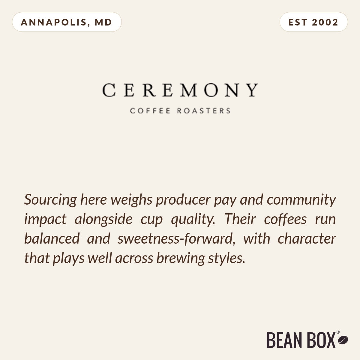 Antithesis - Roasted by Ceremony Coffee Roasters - Whole Bean Coffee - 12oz Bag