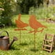 thumbnail image 1 of Decoraciones para macetas de jardín Estacas metálicas exteriores • Silueta de hierro forjado Arte de jardín • Insertos de decoración marrón para jardín • Juego de 2 adornos resistentes a la intemperie, 1 of 6
