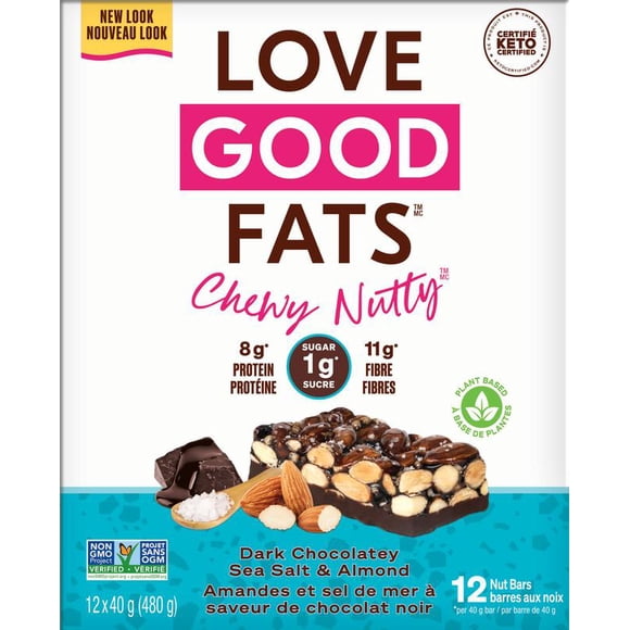 Love Good Foods - Chewy-Nutty Nut Bar Dark Chocolatey Sea Salt & Almond, 40g