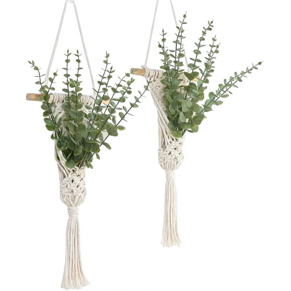 Wall Hanging, Boho Wall Decor, White,Set of 2