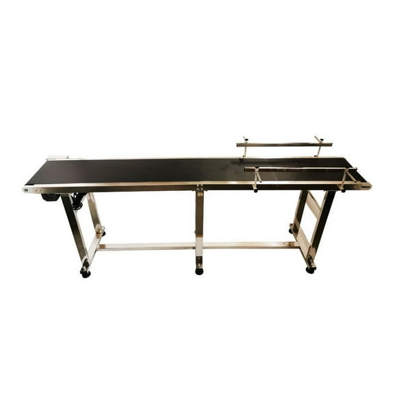 PVC Belt Conveyor With Double Guardrail 82.6inch Length 110V