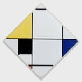 thumbnail image 2 of Piet Mondrian 12x12 Gold Ornate Wood Frame and Double Matted Museum Art Print Titled - Lozenge Composition with Yellow, Black, Blue, Red, and Gray (1921), 2 of 4