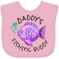 thumbnail image 3 of Inktastic Daddy's Fishing Buddy with Cute Purple Fish Boys or Girls Baby Bib, 3 of 4