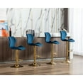 thumbnail image 3 of Guyou Adjustable Swivel Bar Stools Set of 2, Modern Velvet Counter Height Chairs with Backrest and Footrest for Kitchen Island Bar Restaurant, Navy, 3 of 10
