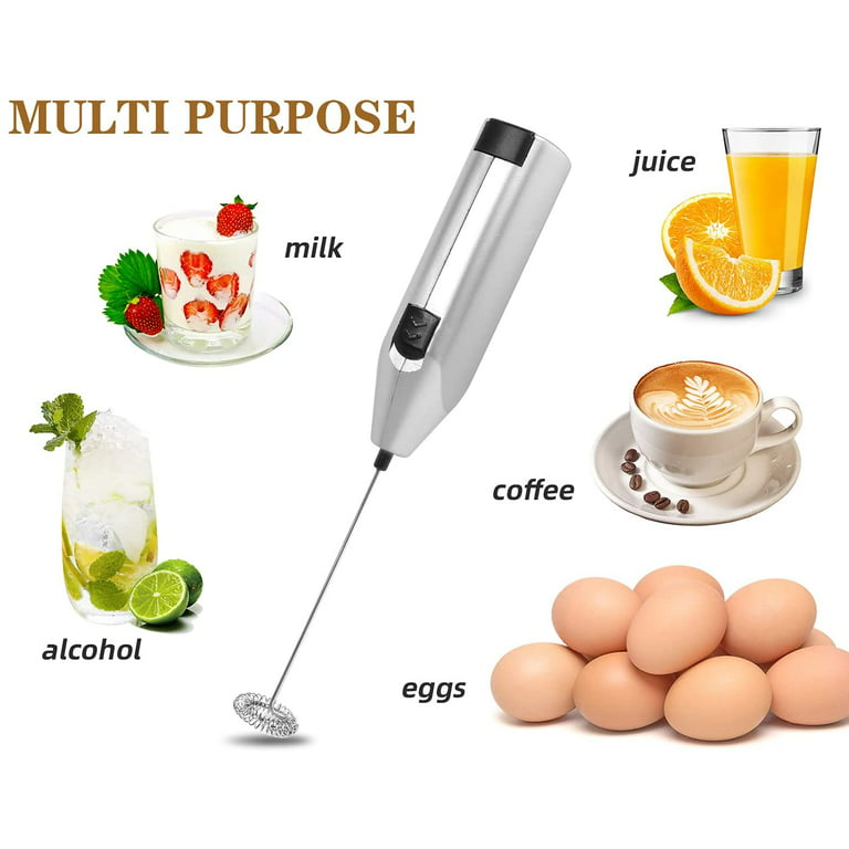 Mini Handle Stirrer Egg Coffee Milk Drink Electric Whisk Mixer Frother Foamer, Purple