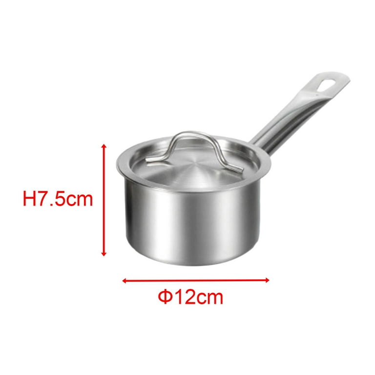 Stainless Steel Cooking Pot Sauce Pan with Lid Ergonomic Handle