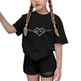 thumbnail image 1 of Vestido de manga corta para niños Día de San Patricio impreso manga corta cuello redondo y pantalones conjunto, vestido de niños casual, 1 of 6