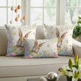 thumbnail image 6 of Easter Decorative Throw Pillow Covers 20x20 Inch Set of 2 Easter Eggs Bunny Home Decor Pillow Cases for Couch, Spring Floral Rabbit Vintage Cushion Case for Living Room Bedroom Bed Car Chair, 6 of 9