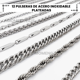 thumbnail image 3 of 12pzs Pulseras Acero Inoxidable Cubano Eslabón Plata Hombre Xtellar plateado, 3 of 4