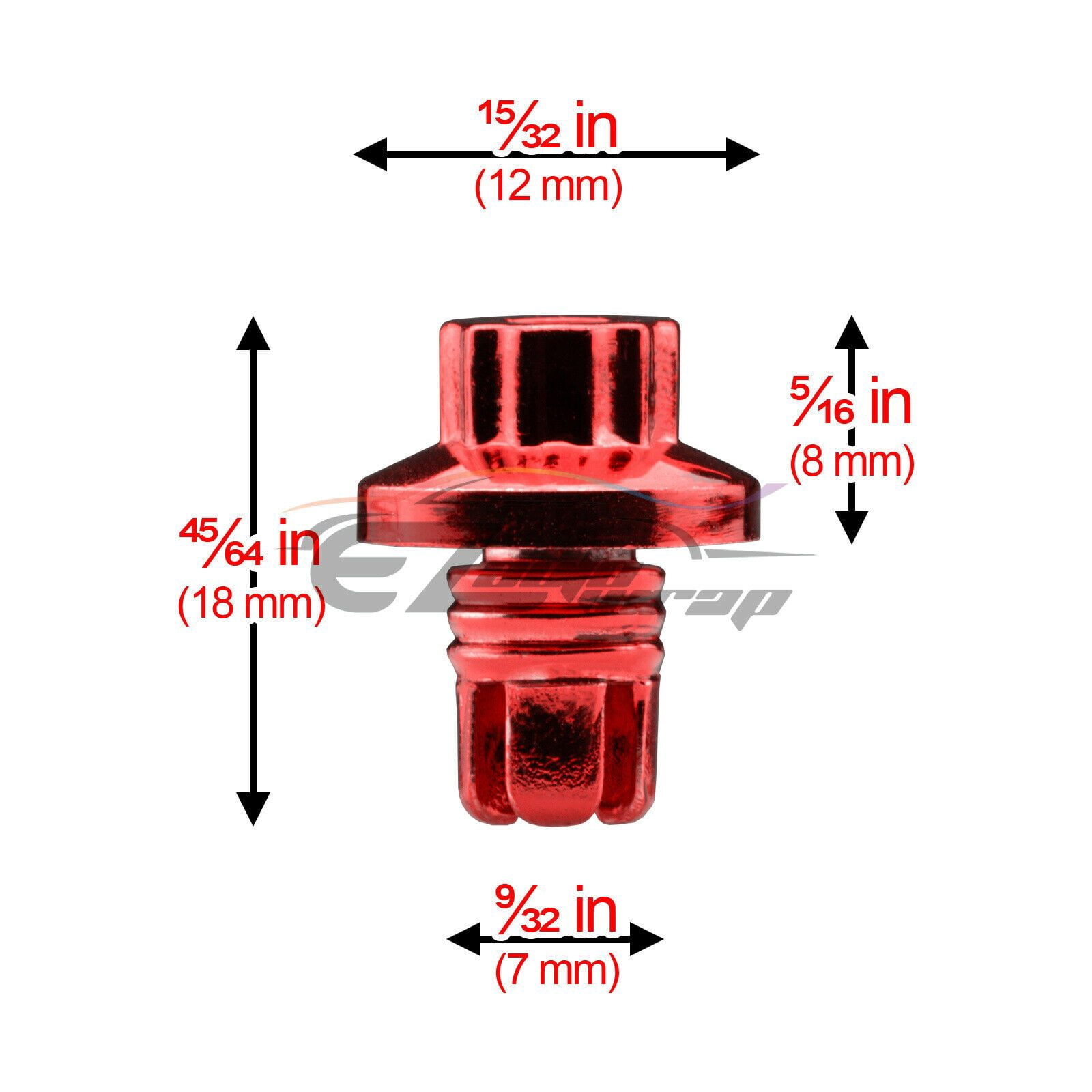 100 PCs Flat Wheel Rivets For Wheels / Rims JDM Lip PC-WRL02