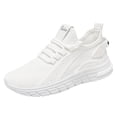 thumbnail image 5 of Dakaela Womens Fashion Sneakers Knit Breathable Casual Walking Shoes Gym Workout Slip on Shoes White 7.5, 5 of 6