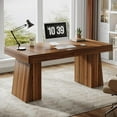thumbnail image 4 of 55 Inches Executive Desk, Mid-Century Modern Home Office Desk, 4 of 5