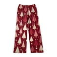 thumbnail image 4 of Women's Soft Comfortable Plush Casual Pyjama Bottoms with Christmas Snowflake and Tree Print, Home Sleep Pants for Winter Wear, Cozy Lounge Pants and Indoor Use, Hot Pink, M, 4 of 5