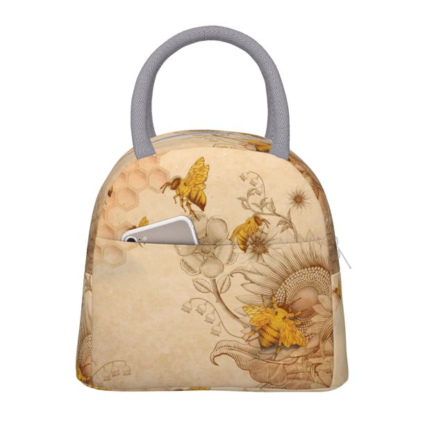 Fotbe Bolsa de Almuerzo con Estampado, Lonchera Aislada, Contenedor de Comida Reutilizable Tipo Cooler a Prueba de Fugas