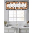 thumbnail image 2 of Thanksgiving Pumpkin Valances for Windows Fall Leaves Mushroom Black Plaid Kitchen Valance Curtain Rod Pocket Small Curtains for Cafe Bathroom Laundry Basement 42" x 12", 2 of 8