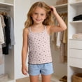 thumbnail image 5 of Nilvkv Cute Shirts for Girls, Girls Tank Tops, Kids Bow Detail Crisscross Strap Lace Trim Cami Top Layer Pink 12-13 Years, 5 of 5