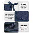 thumbnail image 6 of FEOYA Womens Triangle Coins Wrap Scarf Belly Dance Hip Fringe Scarf Latin Dance Hip Scarf Sequins for Tango Samba Cha-cha Salsa Rumba Outfits Blue, 6 of 7