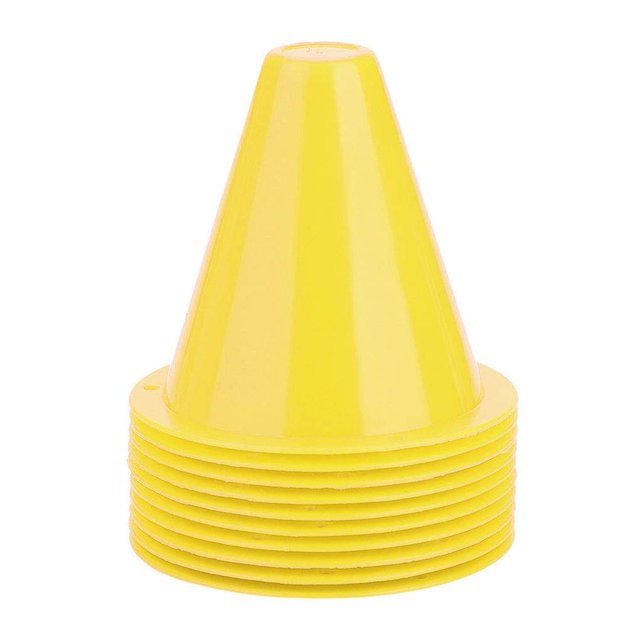 Sonducket 10 Uds. Cono de entrenamiento de fútbol barreras de fútbol accesorio de soporte de marcador de plástico (amarillo) Deportes y aire libre