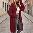 thumbnail image 4 of Oksale Long Cable Knit Cardigan for Women Plus Size Slouchy Long Sleeve Oversized Sweater Cardigans Duster Fall Open Front Winter Coats 2026 Wine 2XL, 4 of 10