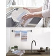 thumbnail image 5 of Blue Brown Ombre Kitchen Dish Towels for Drying Dishes Set of 2, Abstract Modern Art Fluid Striped Waffle Weave Microfiber Hand Tea Bathroom Towels Quick Dry & Absorbent Towel 15.7x23.6, 5 of 7