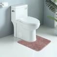 thumbnail image 3 of Toilet Rugs U Shaped 20" × 20" Non Slip & Super Absorbent Extra Thick Soft, Washable Bath Mats for Bathroom Floor, Microfiber Plush Shaggy Contour Bath Rugs for Toilet,Dry Quick, 3 of 5