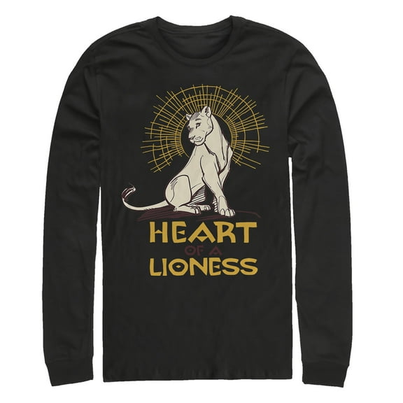 Men's Lion King Nala Heart of Lioness Long Sleeve Shirt Black 2X Large