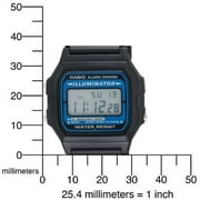 F105W-1A Men's Black Casual Classic Alarm Chrono Illuminator Digital Watch