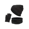 thumbnail image 2 of BadPiggies 3 PCS Beanie Hat Scarf Touchscreen Gloves Set for Men and Women, Winter Knit Beanie Gloves Neck Warmer with Warm Fleece Lined (Black), 2 of 8