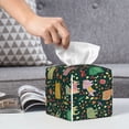 thumbnail image 4 of Leather Tissue Box Cover Square - funny cat_B Waterproof Tissue Box Holder Paper Case Organizer Dispenser for Modern Home Office Room Home Bathroom Decor, 4 of 7