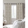 thumbnail image 3 of Beige Damask Blackout Curtains 54 Inches Long for Bedroom, Vintage Country Scroll Floral Patterned Thermal Insulated Room Darkening Black Out Window Curtain Panels Grommet Drapes for Living Room, 3 of 8