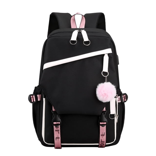 RKSTN student backpack High-value Computer Backpack USB Charging Interface Middle School Student Schoolbag Large-capacity Backpack