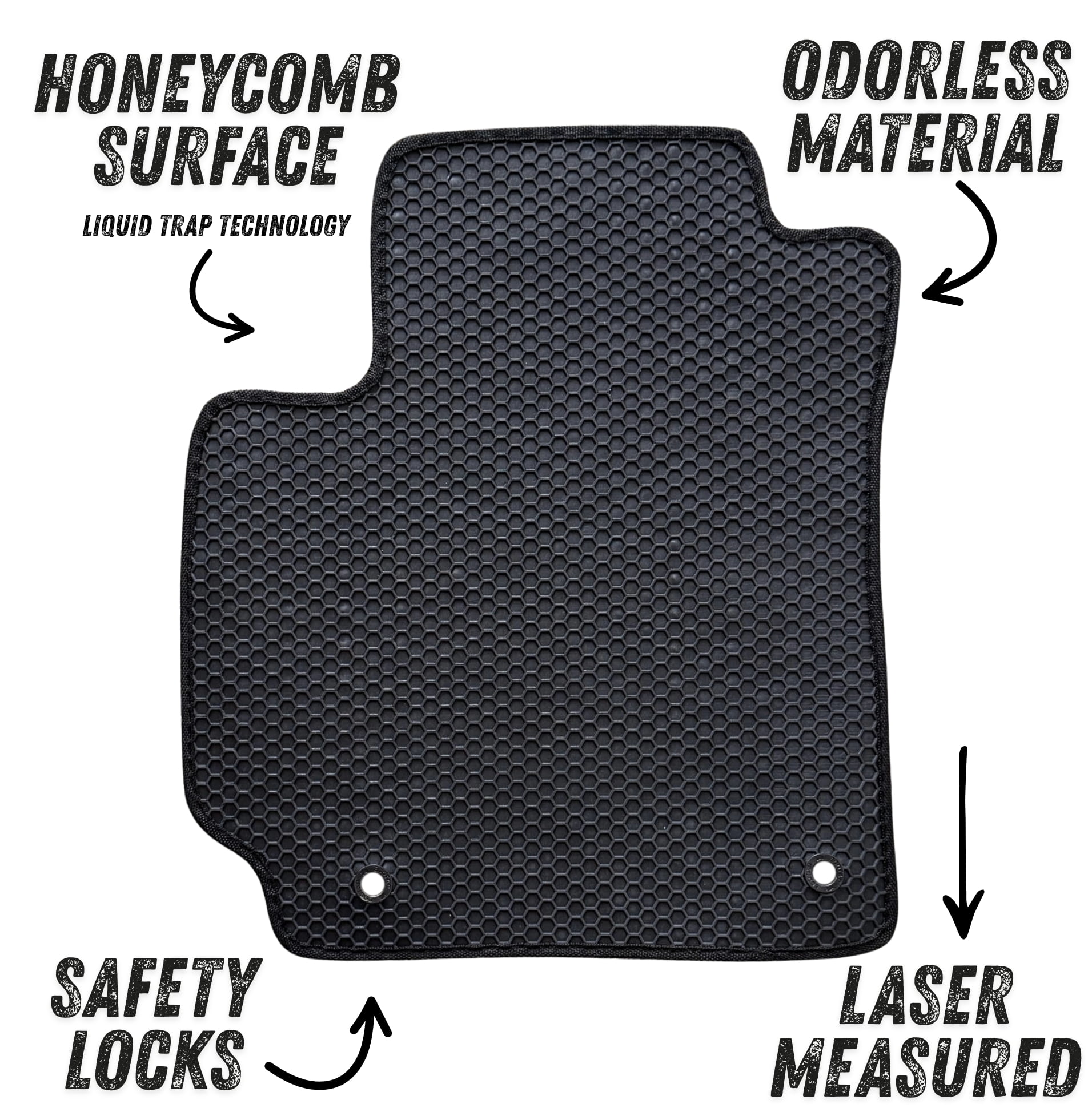 ecoMats Floor Mats All-Weather Custom Fit for 2020 to 2025 Kia Soul, Front and Rear, Odorless
