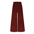 thumbnail image 4 of LLYwey Flowy Pants For Women Boho Women Fashion Casual Elastic Waist Loose Full Length Pants Jogging Pants Female Long Pant Style H2236 Wine S, 4 of 5