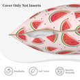 thumbnail image 5 of Fotbe Watermelon Pattern Velvet Decorative Throw Pillow Covers with Elegant Piping, Soft Plush Cushion Cover for Sofa, Bed, Car, Office-18"x18", 5 of 8