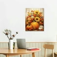 thumbnail image 2 of ONETECH  Autumn Wall Art Pumpkin and Sunflower Canvas Prints Thanksgiving Day Painting Fall Harvest Canvas Pictures Decor Frame, 2 of 4