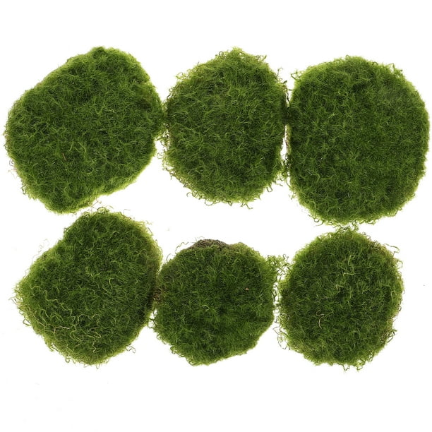 BRIGHTFUFU Rocas de musgo artificiales decorativas, decoraciones de piedra cubierta de musgo para jardín al aire libre, rocas de musgo, 6 uds.