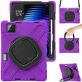 thumbnail image 2 of for Xiaomi Pad 7 Pro/ Xiaomi Pad 8 Pro 11.2 inch Case, 360 Rotatable Handle Stand, Shoulder Strap, Drop-Proof Design, Purple, 2 of 7