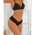 thumbnail image 3 of Womens Cotton Underwear Sexy Lace Hipster Panties Soft Breathable Cotton Brazilian Bikini Ladies 6 Pack, 3 of 6