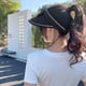 thumbnail image 4 of Sombrero de protección solar con parte superior vacía y ajustable de 55 a 60 cm de circunferencia para mujer, sombrero para el sol de verano para exteriores con lazo, 4 of 6
