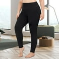 thumbnail image 5 of IDALL Leggings for Women, Plus Size Pants, Fleece Lined Winter Leggings High Waisted Thermal Warm Pants With Pockets, Yoga Pants Women, Hiking Pants Women 1Pc Pants Black Xl, 5 of 7