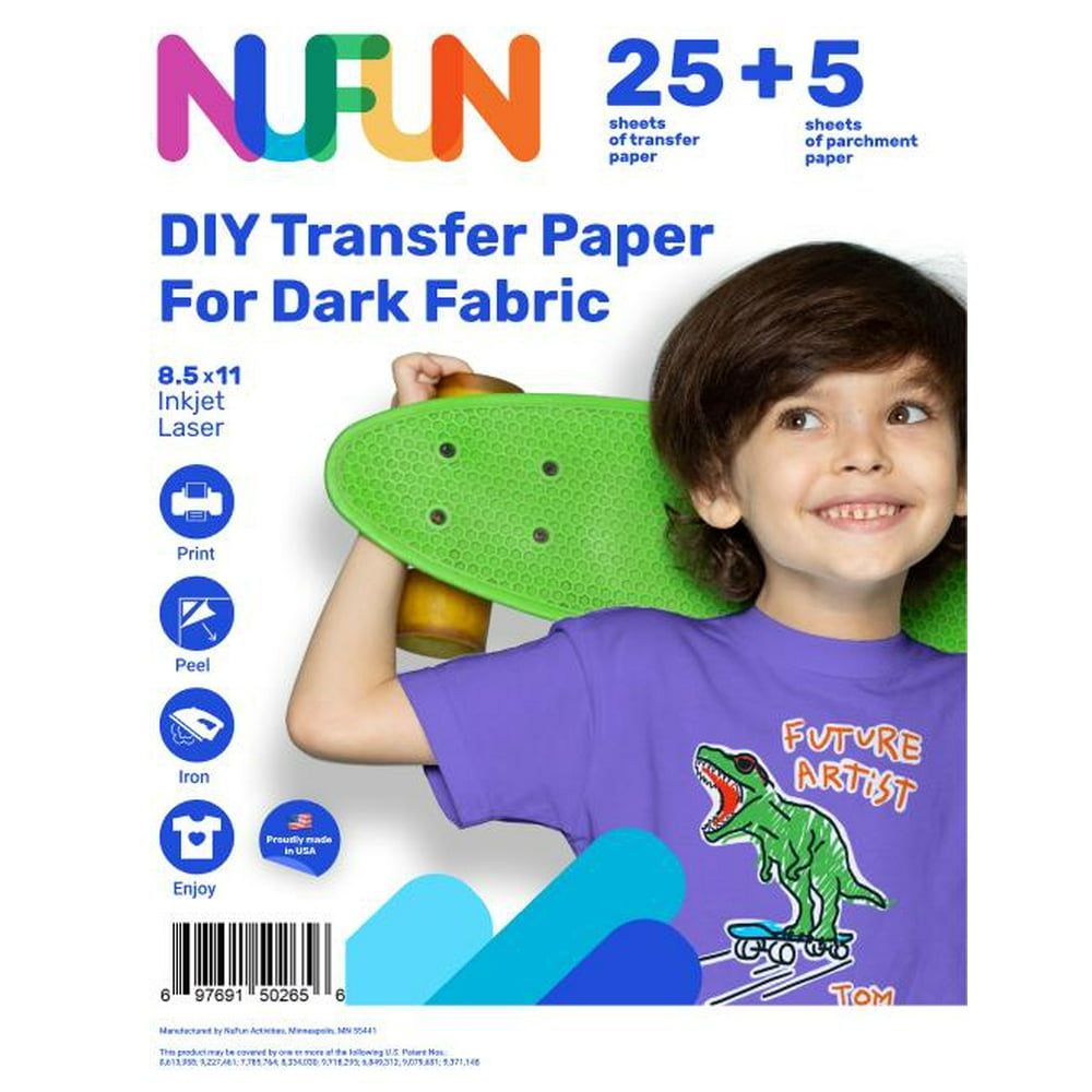 NuFun Activities Inkjet Printable IronOn Heat Transfer for Dark