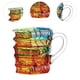 thumbnail image 3 of Libros apilados Taza de café Regalos Novedad para cafés fríos o calientes Accesorios coloridos L, 3 of 6