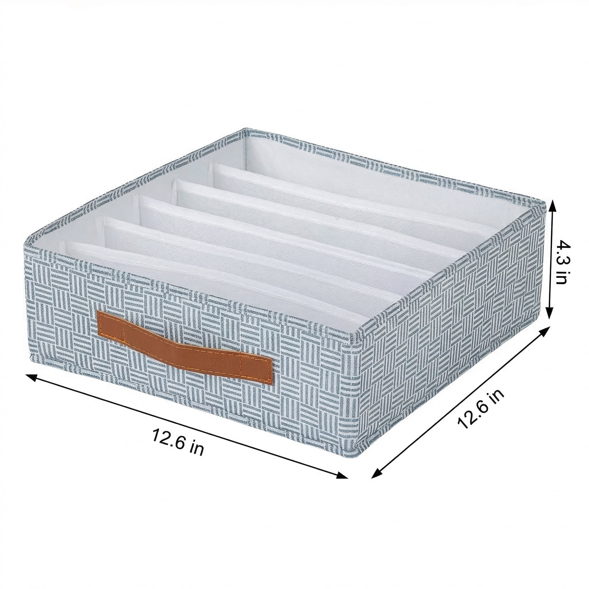 Unique Bargains Collapsible Fabric Storage Bin for Closet Light Blue-6 grid